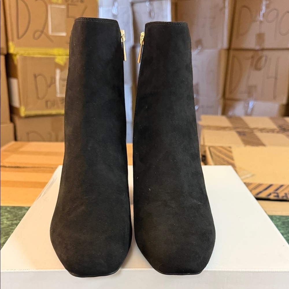 Alfani Black Suede Chelsea Block Heel Booties - Picture 2 of 6